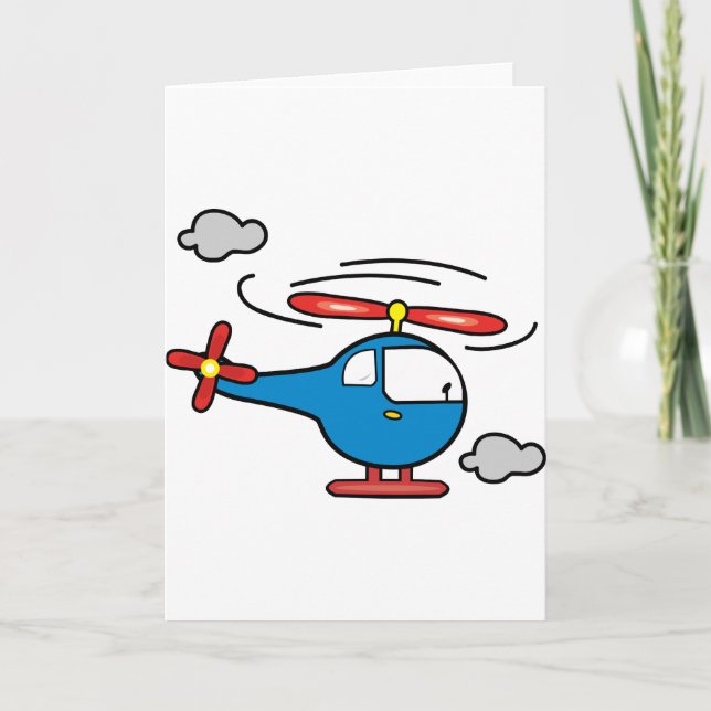 Helikopter Blue och Red Kort (Framsida)