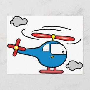 Helikopter Blue och Red Vykort