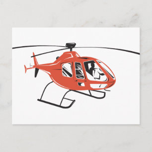 Helikopter Chopper Retro Vykort