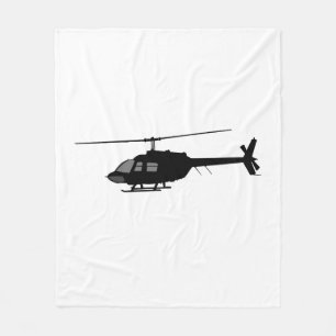 Helikopter Chopper Silhouette Anpassa Färg Fleecefilt