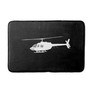 Helikopter Chopper Silhouette Flying Black Badrumsmatta
