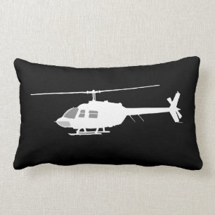 Helikopter Chopper Silhouette Flying Black Lumbarkudde