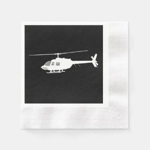 Helikopter Chopper Silhouette Flying Black Pappersservett
