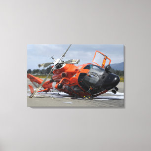 Helikopter för delfin som MH-65 kraschas på Arca Canvastryck