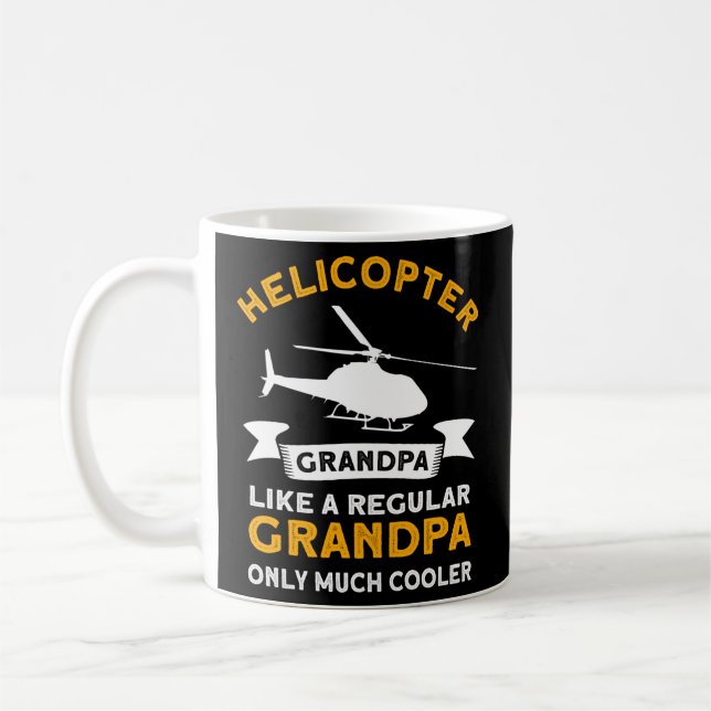 Helikopter Grandpa - Airplan Helicopter Pilot Avi Kaffemugg (Vänster)