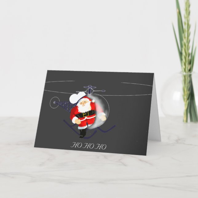 Helikopter i Santa Helgkort (Framsida)