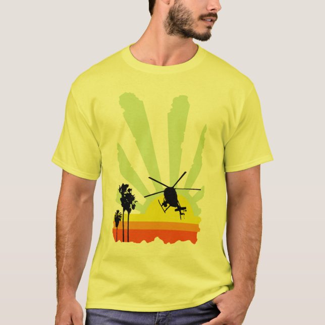 Helikopter och solnedgång tee (Framsida)