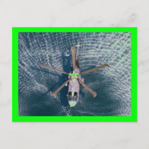 helikopter över vatten vykort