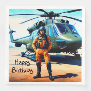 Helikopter Pilot Birthday Pappersservett