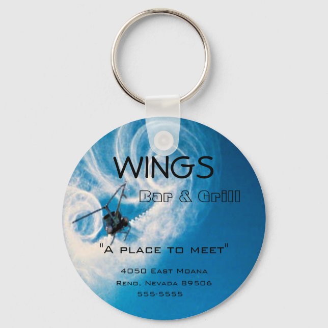 Helikopter Pilot Business Pub Logotyp Nyckelring (Framsida)