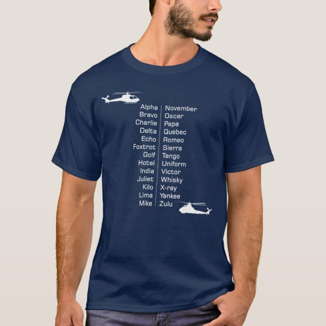 Helikopter Pilot Phonetic Alphabet Choppers Tröja (Framsida)