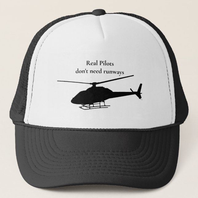 Helikopter Pilot Silhouette-flygcitat Keps (Framsida)