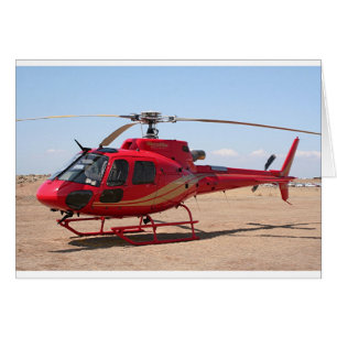 Helikopter, röd hälsningskort