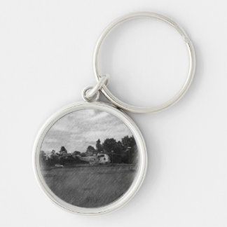 Helikopter Rund Silverfärgad Nyckelring