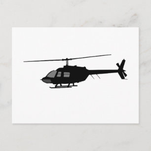Helikopter som flyger Silhouette Anpassa Färg Vykort