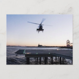 Helikopter vid Paulus Krok Heliport, Jersey City Vykort