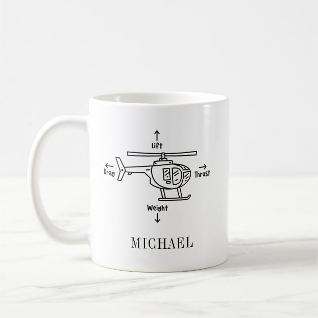 Helikopterbelysning Pilot Pension Party Kaffemugg (Vänster)