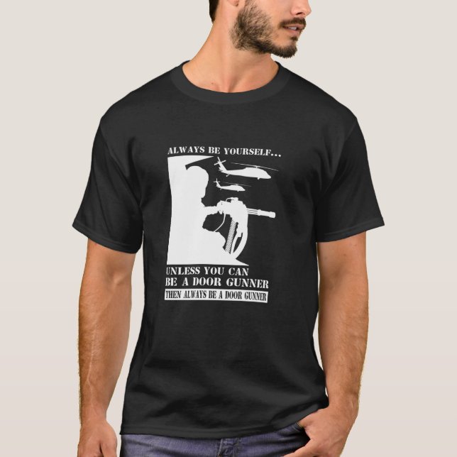 Helikopterdörr Gunner ska alltid vara Joke Humor M T Shirt (Framsida)
