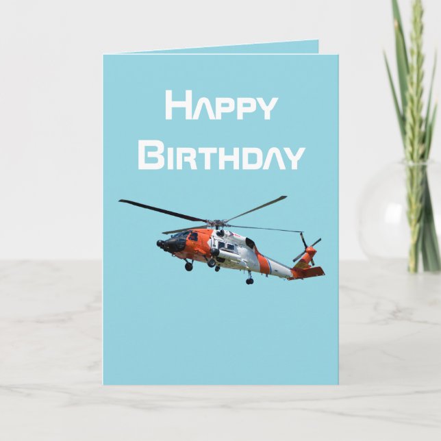 Helikopterfoto för Pilot, Luftfartsfödelsedag Helgkort (Framsida)