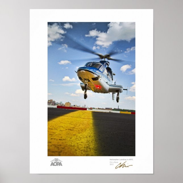 Helikopterlandning i NYC Gallery Poster (Framsidan)