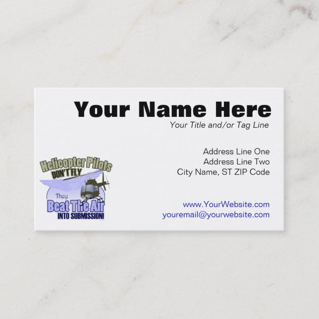 Helikoptern Pilots flyger inte…, [OH-58] Visitkort (Framsida)