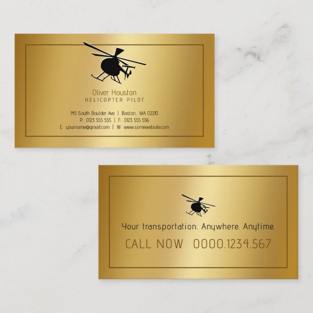 Helikopterpilot | LUFT TAXI Visitkort (Fram/baksida)