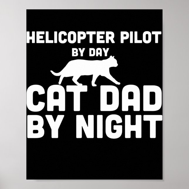 Helikopterpilot per dag kl Pappa vid natten Poster (Framsidan)
