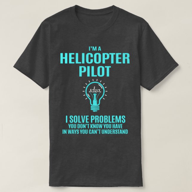 Helikopterpilot Pilot för helikopterhelikopter I L T Shirt (Design framsida)