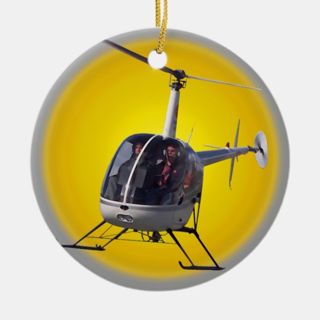 Helikopterprydnaden personifierar julgransprydnad keramik (Framsidan)