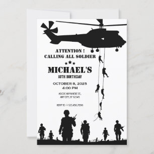 Helikoptersoldaten Birthday Inbjudningar