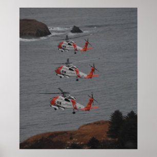 Helikoptrar för kustbevakning MH-60 Jayhawk Poster