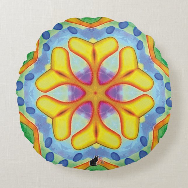 Helios Kaleidoscope Rund Kudde (Framsidan)