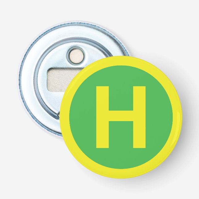 Helipad-tecken Flasköppnare (Framsidan)