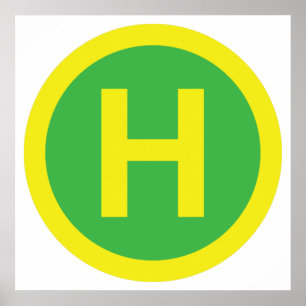 Helipad-tecken Poster
