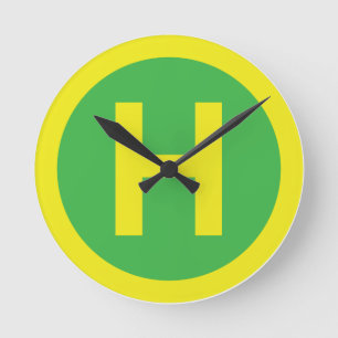 Helipad-tecken Rund Klocka