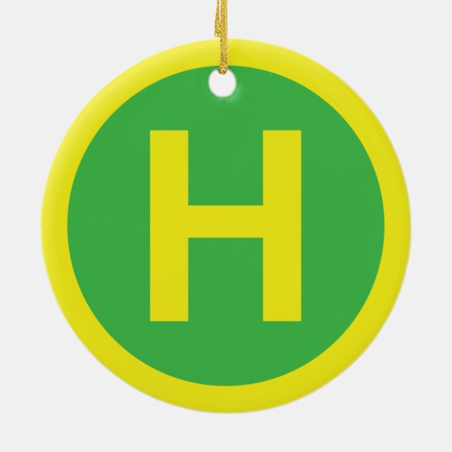 Helipaden undertecknar julgransprydnad keramik (Baksidan)