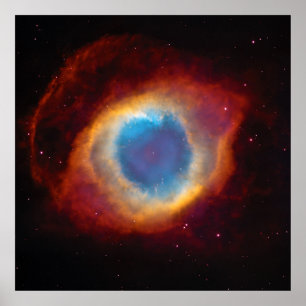 Helix Nebula eller NGC 7293 View with HST, ZGOA Poster