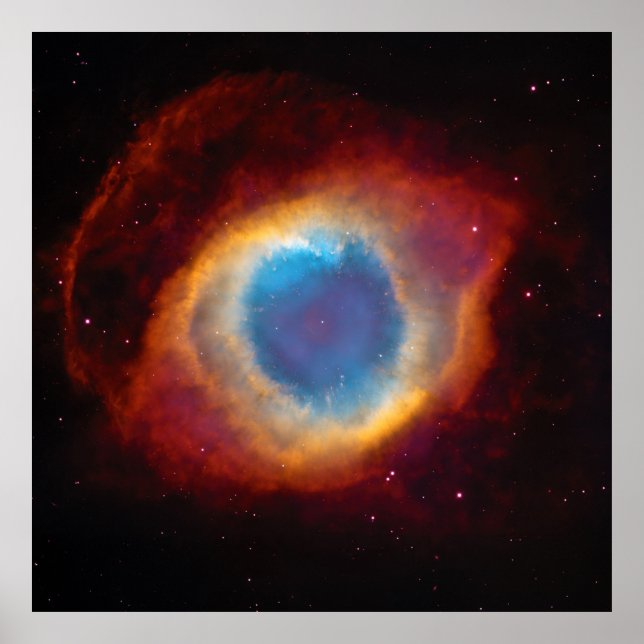 Helix Nebula eller NGC 7293 View with HST, ZGOA Poster (Framsidan)