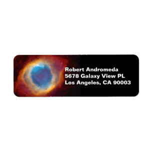 Helix Nebula eller NGC 7293 View with HST, ZGOS Returadress Etikett