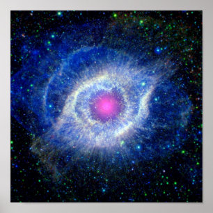 Helix Nebula Ultraviolet Öga i Guds rymdfoto Poster