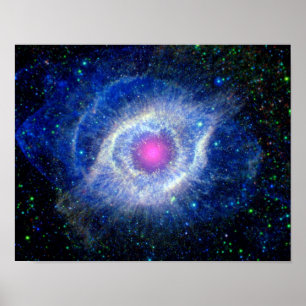 Helixnebulosan Ultraviolett Guds öga Rymdfoto Poster