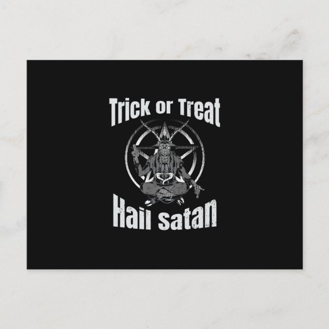 Hell Satan Pentagram Gåva Halloween Meddelande Vykort (Framsida)