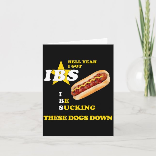 Hell Yeah Fick Ibs Hot Dog Rolig Weiners Hotdog 4e Kort (Framsida)