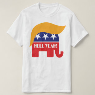 Hell Yeah President Trump - GOP Elefant Hår Logo Tröja