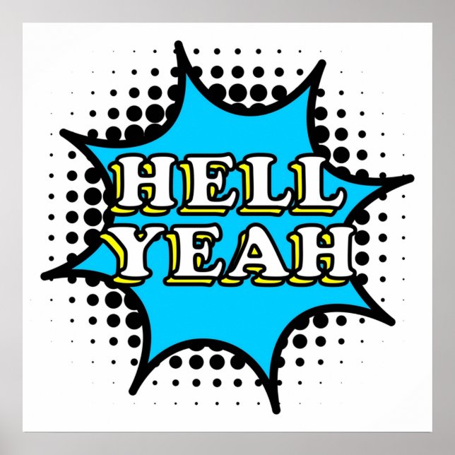 Hell Yeah seriefigur stil text Poster (Framsidan)
