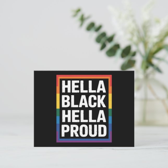 Hella Black Hella Proud African American Gay pride Vykort (Stående Fram)