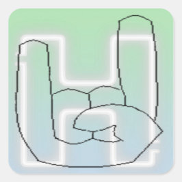 Hella Button Fyrkantigt Klistermärke