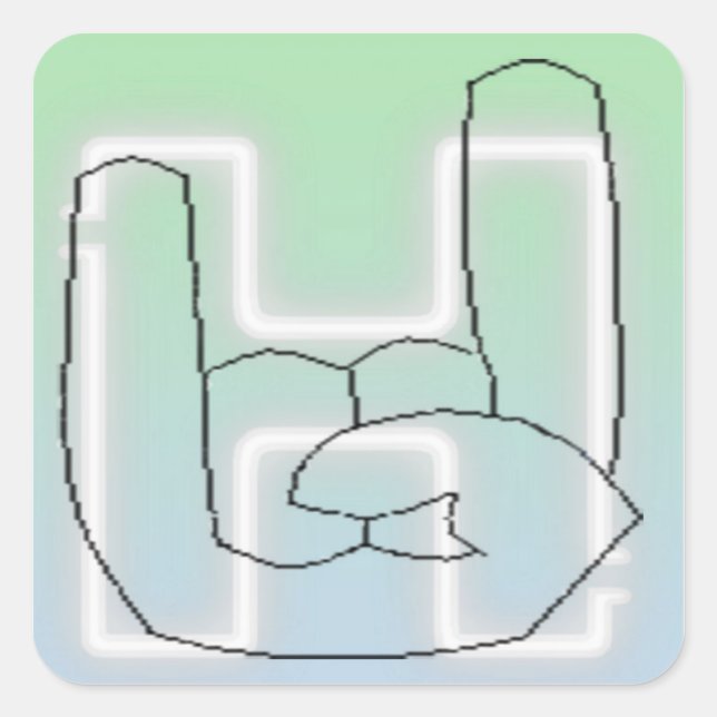 Hella Button Fyrkantigt Klistermärke (Framsida)