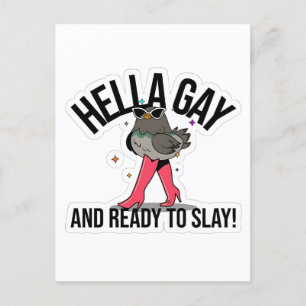 Hella Gay och Redo till Slay Funny LGBTQ Helg Vykort