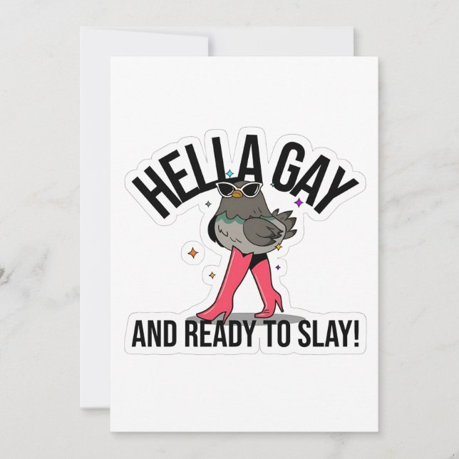 Hella Gay och Redo till Slay Funny LGBTQ Julkort (Framsida)